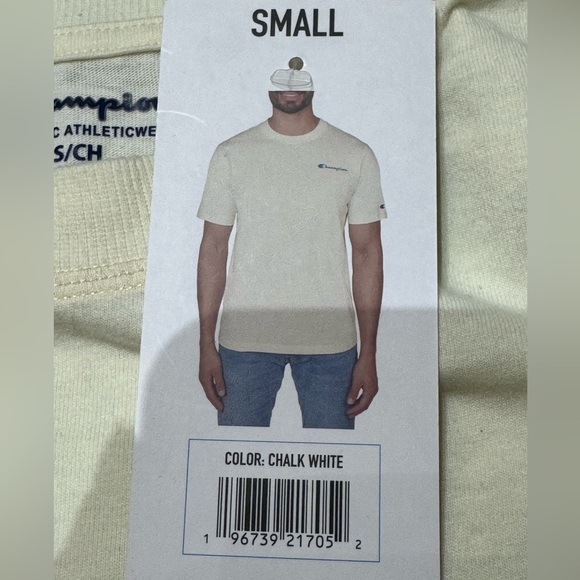 NWT Champion Men’s Small tee Classic T Shirt Light Yellow Green Logo New Spring - Picture 6 of 7